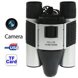 5-in-1 Binocular Camera with Video Digital Pc Cam and Tf Card Reader - 10x25mm 101m / 1000m Field of View - Compact Size - Front View