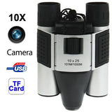 5-in-1 Binocular Camera with Video Digital Pc Cam and Tf Card Reader - 10x25mm 101m / 1000m Field of View - Compact Size