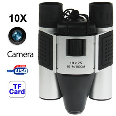 5-in-1 Binocular Camera with Video Digital Pc Cam and Tf Card Reader - 10x25mm 101m / 1000m Field of View - Compact Size