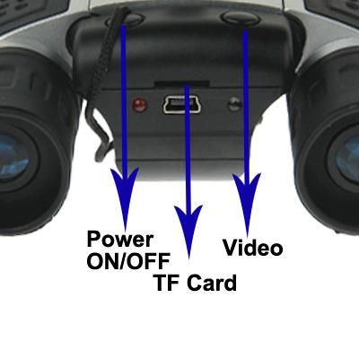 5-in-1 Binocular Camera with Video Digital Pc Cam and Tf Card Reader - 10x25mm 101m / 1000m Field of View - Compact Size