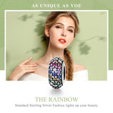 925 Sterling Silver Rainbow Diamond Bead Pendant For Diy Bracelets And Necklaces - Low Angle