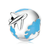 925 Sterling Silver World Travel Beads For Bracelet / Necklace - Front View