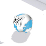 925 Sterling Silver World Travel Beads For Bracelet / Necklace - Side View