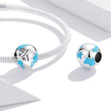 925 Sterling Silver World Travel Beads For Bracelet / Necklace - Rear View