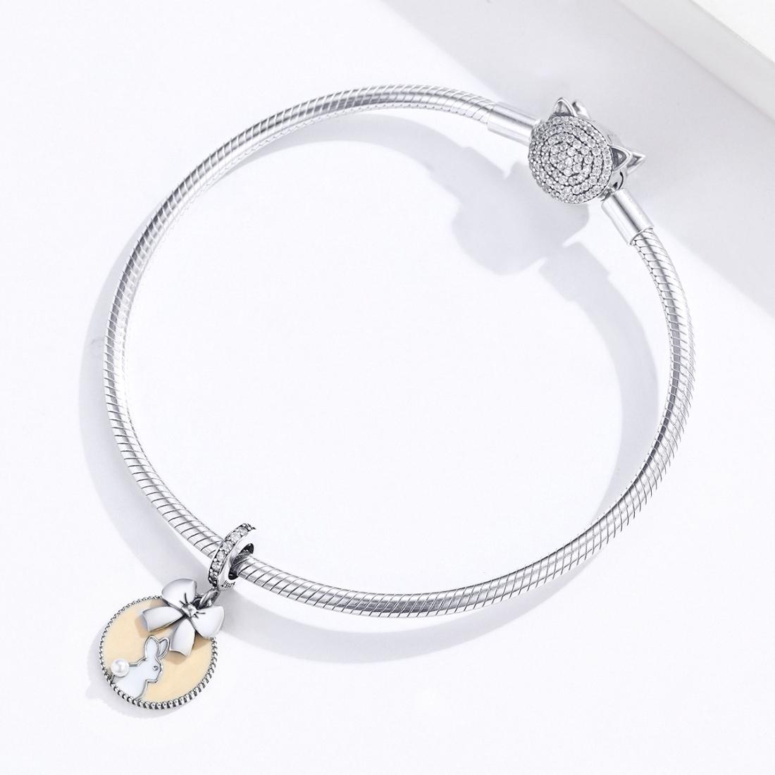 925 Sterling Silver Bunny Pendant For Bracelet Or Necklace