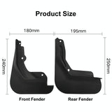For Changan Alsvin 2018-2022 4Pcs / Set Car Auto Soft Plastic Splash Flaps Fender Guard - Top-Down View