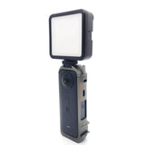 Metal Cage for Insta360 X4 with Cold Shoe and Tripod Adapter - Close-Up Angle