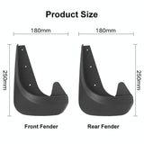 4Pcs / Set Car Auto Universal Soft Plastic Splash Flaps Fender Guard - Top-Down View