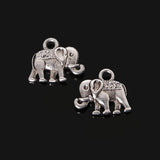 24 Antique Elephant Charms For Diy Crafts - Side View