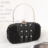 Rhinestone Evening Bag With Chain Strap - Front View