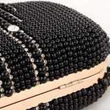 Rhinestone Evening Bag With Chain Strap - Close-Up Angle