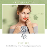 925 Sterling Silver Diy Bracelet Beads Heart Pattern - Side View