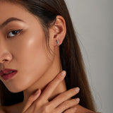 925 Sterling Silver Gecko Ear Studs Earrings For Women - Close-Up Angle