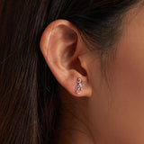 925 Sterling Silver Gecko Ear Studs Earrings For Women - Low Angle