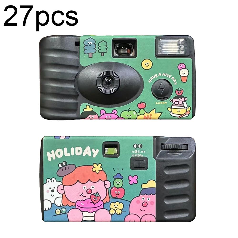 27 Retro Film Camera Stickers - Waterproof Holiday-themed Cartoon Decor