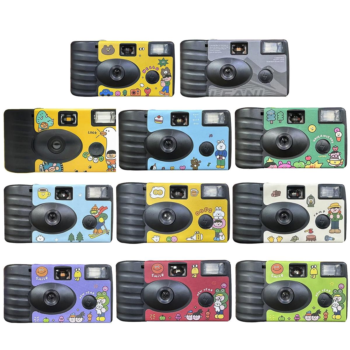27 Retro Film Camera Stickers - Waterproof Holiday-themed Cartoon Decor