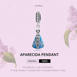 925 Sterling Silver Virgin Pendant For Diy Bracelets & Necklaces - Side View