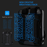 Men Gaming Backpack - Double-layer Hard Shell - Silver - Rear View