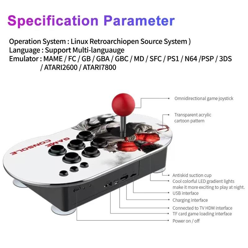 Wireless Handle 4K Tv Console With 10000 Games & Joystick