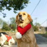 Pet Christmas Wool Scarf For Medium & Large Dog Saliva Towel - Front View