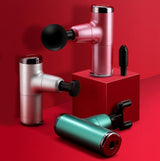 Electric Shock Muscle Massage Gun - Silver Pocket - Side View
