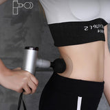 Electric Shock Muscle Massage Gun - Silver Pocket - Low Angle