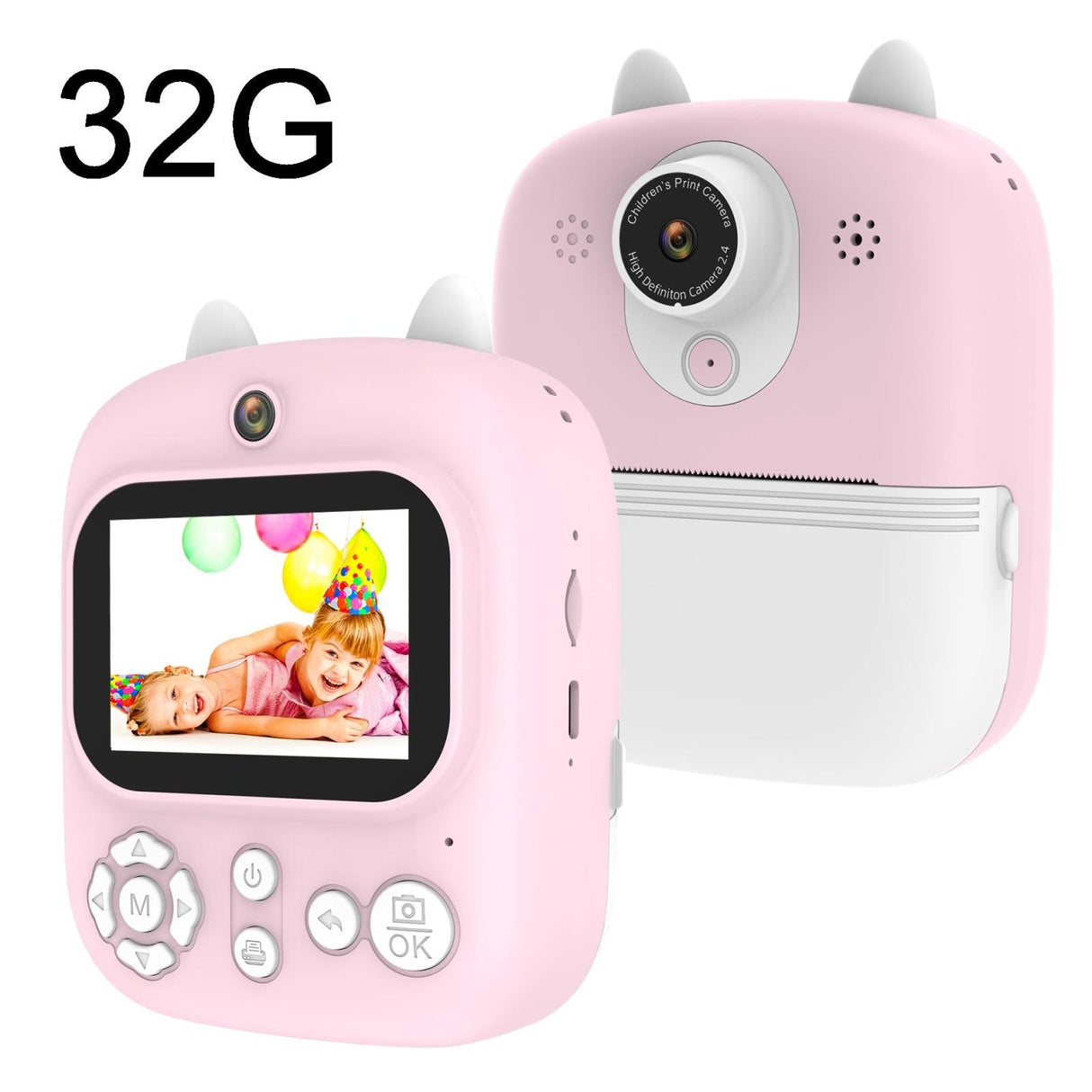 32g Instant Camera with 2.4 Display & Card Reader for Kids - 1200w Blue - 32G + Card Reader Purple
