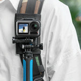 Double Head J Buckle Backpack Mount For Sports Cameras - Top-Down View