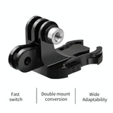 Double Head J Buckle Backpack Mount For Sports Cameras - 45-Degree Angle