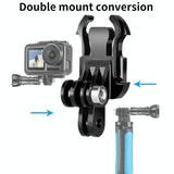 Double Head J Buckle Backpack Mount For Sports Cameras - Close-Up Angle