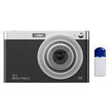4k 8x Optical Zoom Telescopic Lens Digital Camera with Card Reader & Wiper - Black - Front View