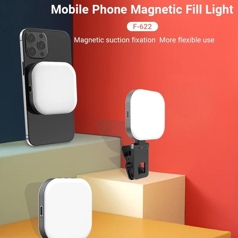 Rechargeable Mini Magnetic Selfie Light - Tri-colour Temperature