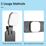 Rechargeable Mini Magnetic Selfie Light - Tri-colour Temperature - Low Angle