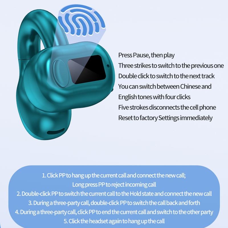 Waterproof Bluetooth Earphones with Ear Clip - M10