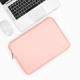 13-14 Inch Pink Pu Leather Laptop Bag - Front View