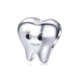925 Sterling Silver Handmade Tooth Charm For Diy Beaded Accessories