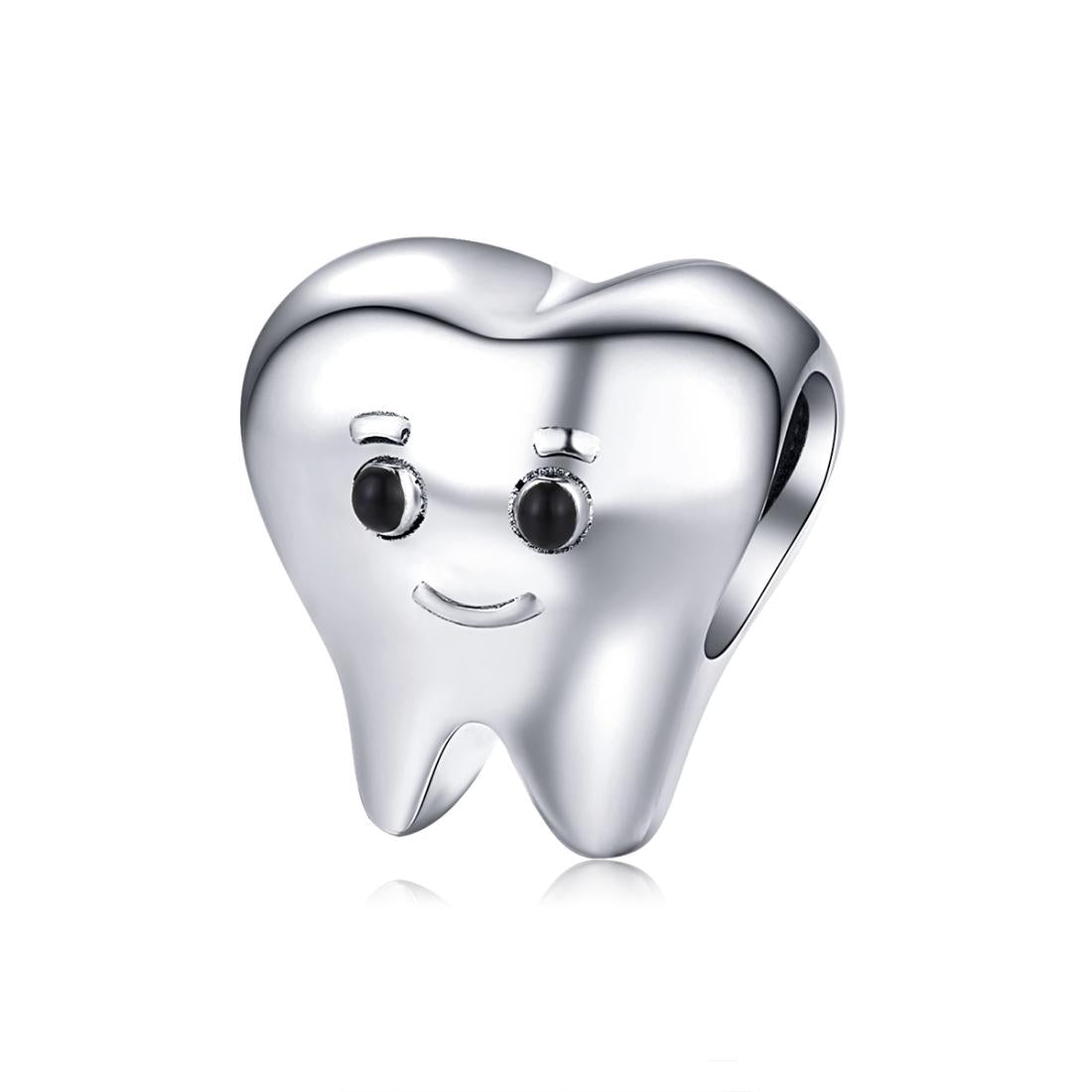 925 Sterling Silver Handmade Tooth Charm For Diy Beaded Accessories