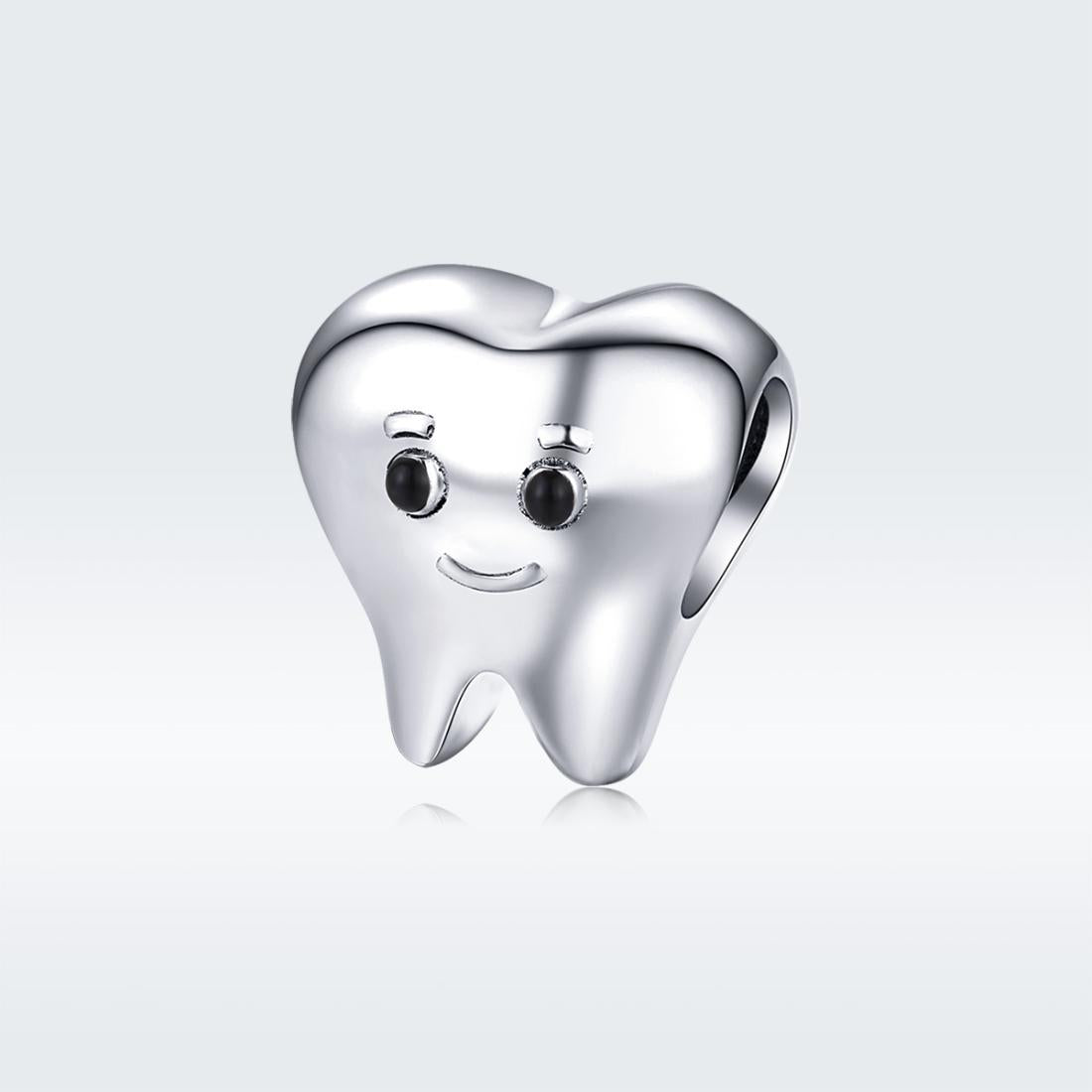 925 Sterling Silver Handmade Tooth Charm For Diy Beaded Accessories