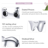 925 Sterling Silver Handmade Tooth Charm For Diy Beaded Accessories - 45-Degree Angle