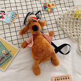 Adorable Cartoon Plush Shoulder Bag Duck White Green - Duck White Green
