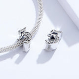925 Sterling Silver Relief Number Series 0 9 Beads For Diy Bracelets And Necklaces Style - 5 - Rear View