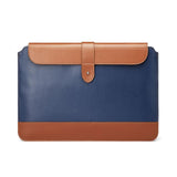 14-15.4 Inch Microfiber Notebook Liner Bag - Blue & Brown - Front View