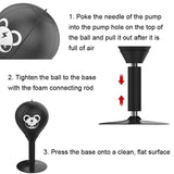 Desktop Speed Ball For Boxing Training - Bear Design With Gloves & Pump - Monkey+Children Gloves+Pump - Low Angle