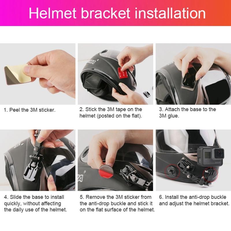 Multi-joint Helmet Mount Set for Action Cameras