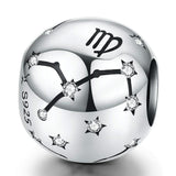 925 Sterling Silver Diy Zodiac Bracelet Beads Virgo Style - Virgo - Front View