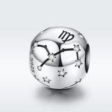 925 Sterling Silver Diy Zodiac Bracelet Beads Virgo Style - Virgo - Side View