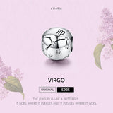 925 Sterling Silver Diy Zodiac Bracelet Beads Virgo Style - Virgo - Top-Down View