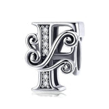 Diy Beaded Bracelet With Zircon Beads 26 Letters Style - F - Front View