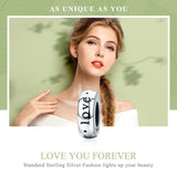 925 Sterling Silver Love Heart Beads Perfect Gift! - Side View