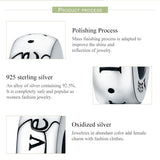 925 Sterling Silver Love Heart Beads Perfect Gift! - Top-Down View